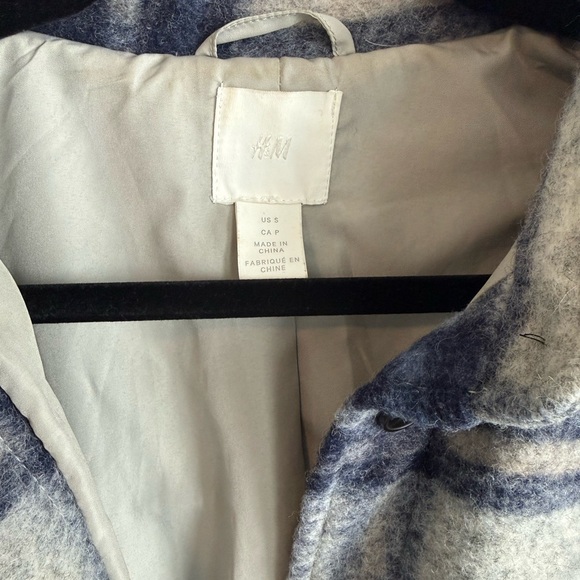 Blue Plaid Long Oversized Coat - Picture 4 of 5